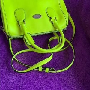 Fluorescent Green Coach Crossbody